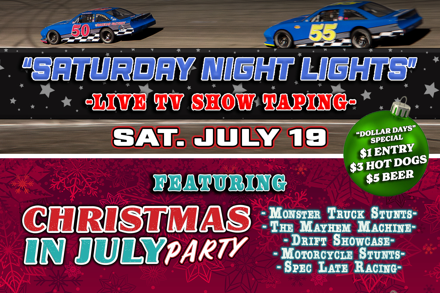 7/19/25: "Saturday Night Lights" Featuring Christmas in July Party