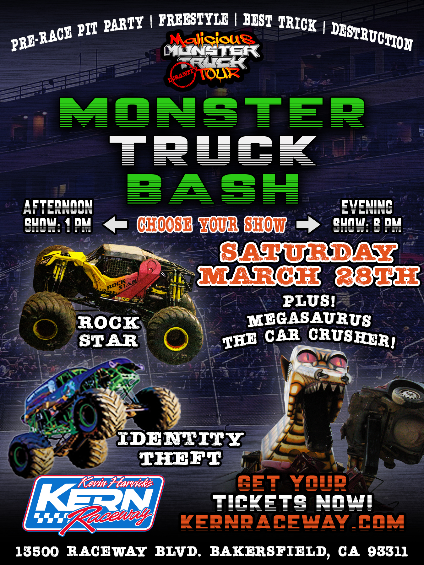 Mar 28th: Monster Truck BASH - TWO Shows: 1PM & 6PM
